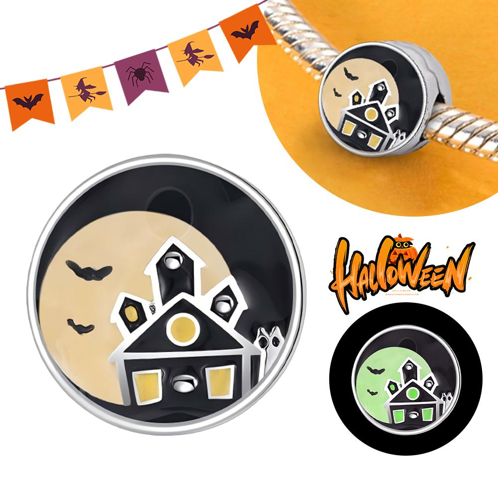 Хэллоуин Вечеринка Медный Светящийся Скелет Гроб Подвеска Бусины Подходят Браслет-шарм Для Изготовления Ювелирных Изделий Женские Подарки