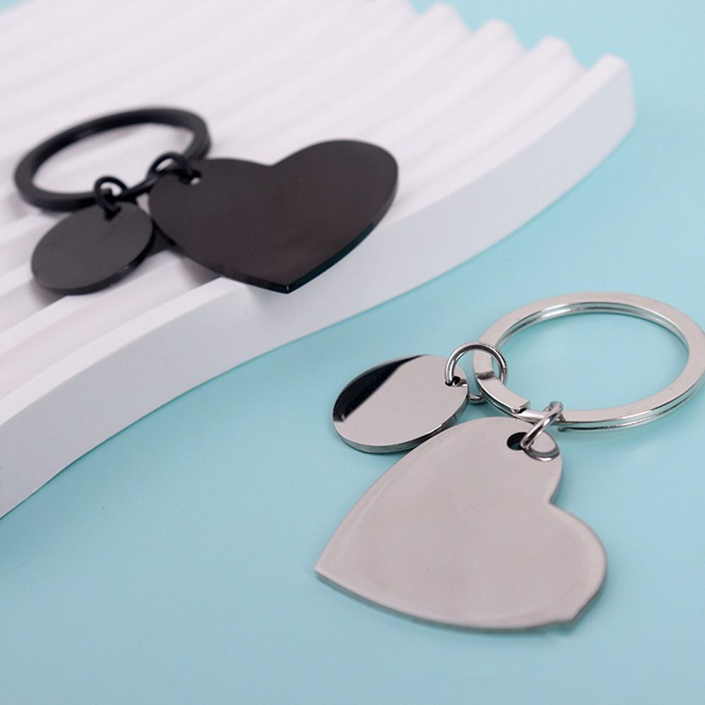 Fashion Car Key Ring Charm Bag Accessories Portable Titanium Steel Heart Key Chain Handbag