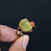 Citrine & Carnelian Handmade Gemstone Ring, Copper Electroformed Ring Antique Jewelry, Adjustable Ring Engagement Gift