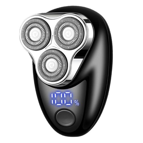 Мужская электробритва с цифровым дисплеем, USB перезаряжаемая мини-дисковая бритва для путешествий, портативный беспроводной триммер для волос, инструмент для удаления бороды, подарок парню