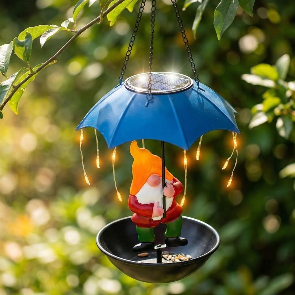 Solar-powered Bird Feeder Pendant Light - Outdoor Pendant Light Suitable For Lawns, Patios, And Lighting.