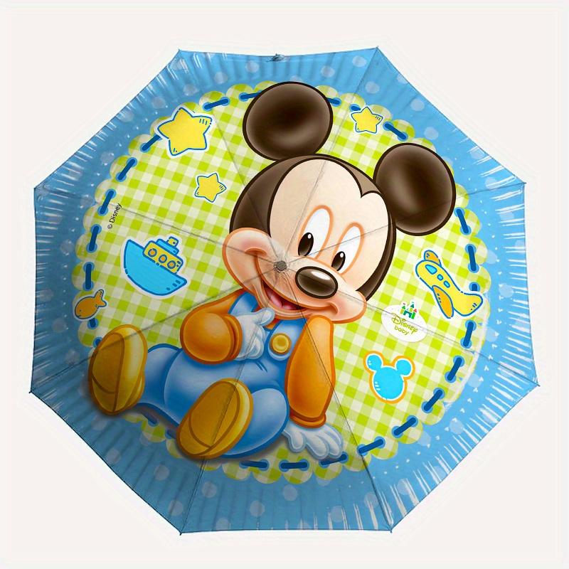 Mickey Mouse Themed Automatic opening and closing folding umbrella, 8 rib windproof, compact travel design, suitable for all occasion | Fash