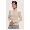 Women S Zip Up Stand Collar Long Sleeve Slim Fit Fleece Sweatshirt Yoga Base Layer