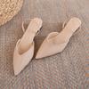 New Summer Women Pumps Woman Buckle Beige Single Shoes Square Heels Comfortable Dress Party Shoes