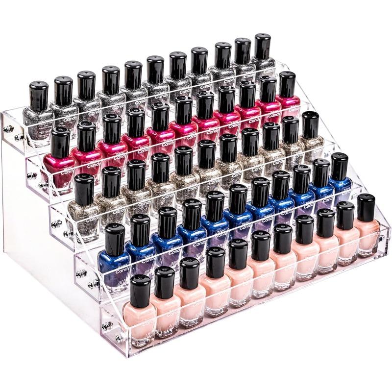 1 Set Nail Polish Organizer 72 Bottles of Multilayer Acrylic Display Rack Storage Rack, Clear Essential Oil Stand Holder, Sunglasses