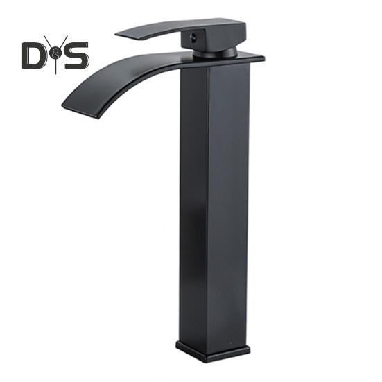 Водопадный смеситель для ванной комнаты с одной ручкой управления, современный дизайн, простая установка, смеситель для умывальника с водопадным изливом