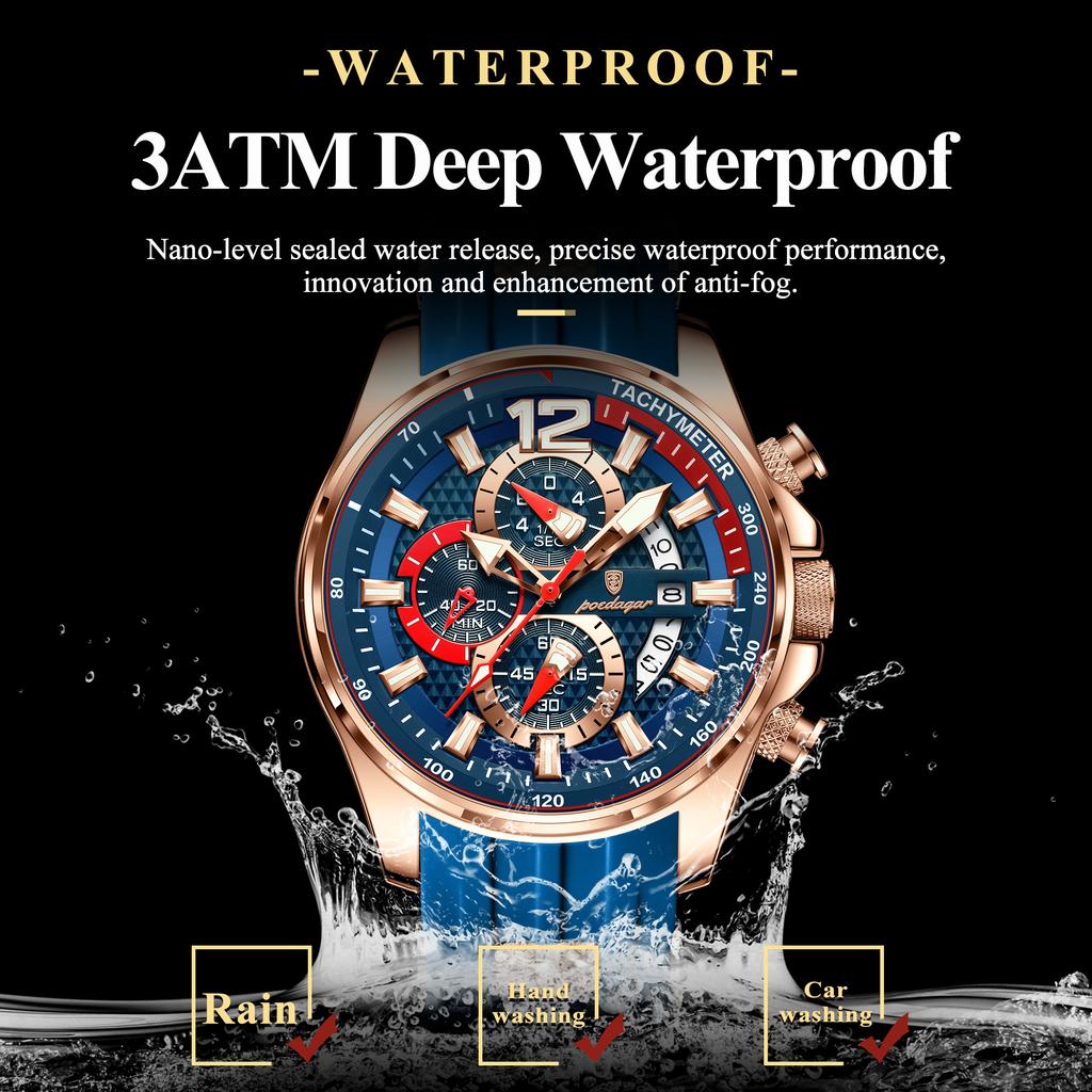 Роскошные Военные Мужские Часы Календарь Хронограф Водонепроницаемые Светящиеся Мужские Наручные Часы Модные Силиконовые Кварцевые Мужские Часы