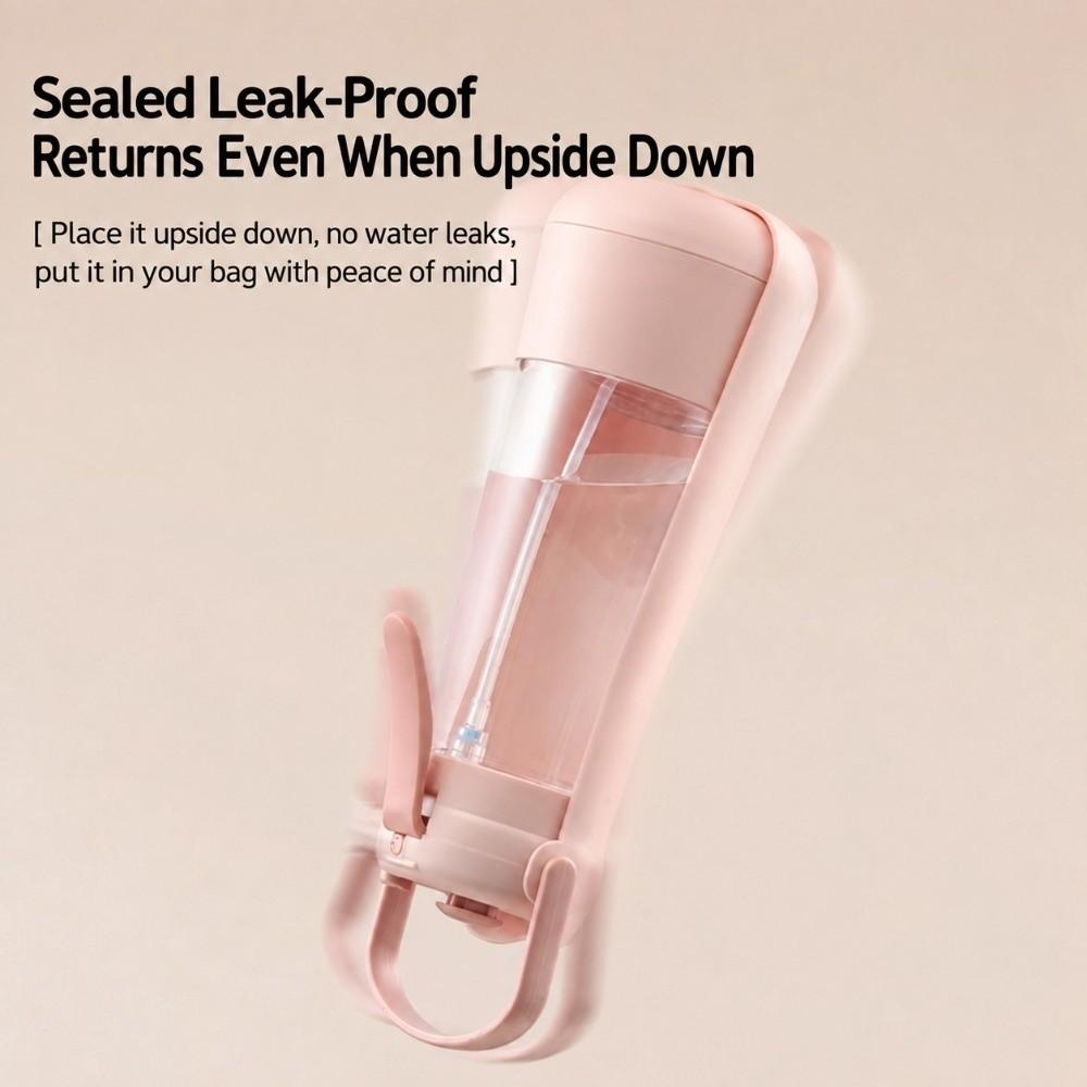 with Detachable Strap Pet Water Bottle 2-in-1 Pet Drinking Bottle Cute Pet Feeder Pets Using