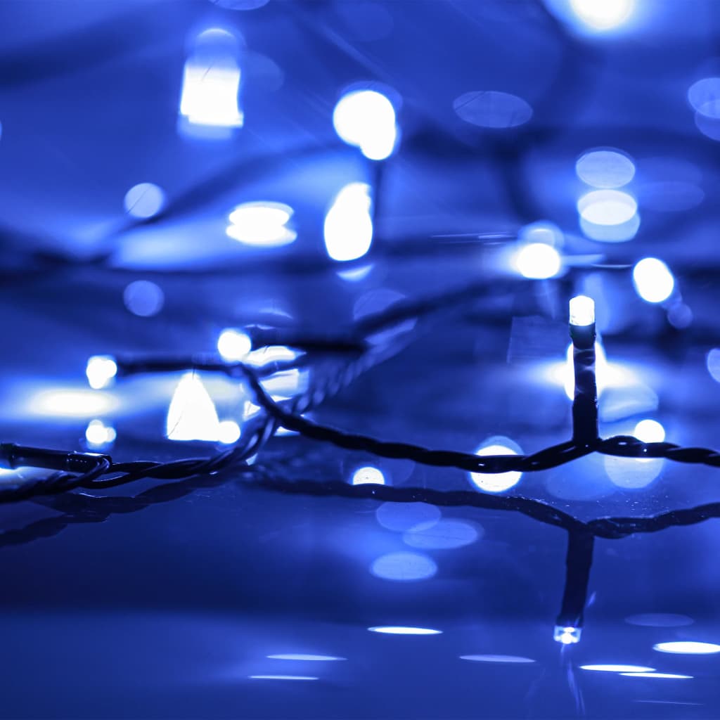 Vidaxl Sznur Z 400 Niebieskimi Lampkami Led, 40 M, 8 Efektów