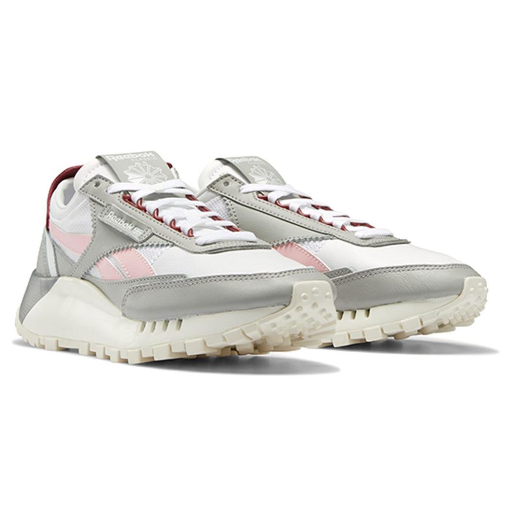 Reebok Классические кожаные кроссовки Legacy Stark Grey Maroon для женщин Белые Urban-Maroon FY7375