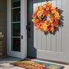 18-дюймовый осенний венок для входной двери, осенний венок из кленовых листьев с искусственными тыквами и ягодами для фермерского дома, Дня благодарения, Хэллоуина, Праздника урожая