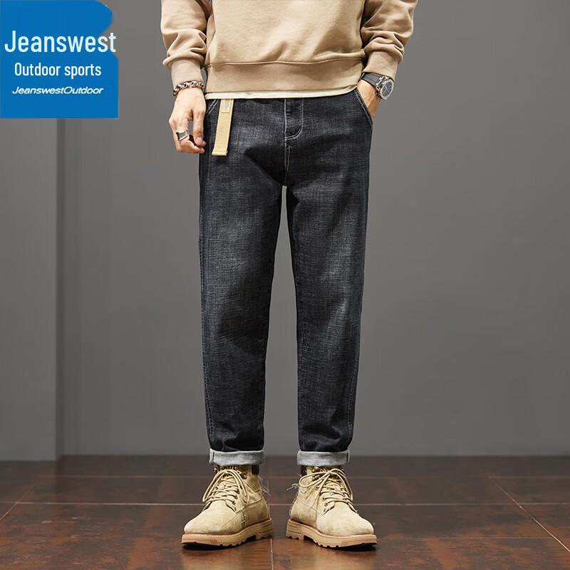 Jeanswest Мужские джинсы в американском ретро-стиле прямого кроя для улицы и повседневной носки