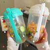 Portable Breakfast Oatmeal Cereal Nut Yogurt Salad Cup Container Set With Fork