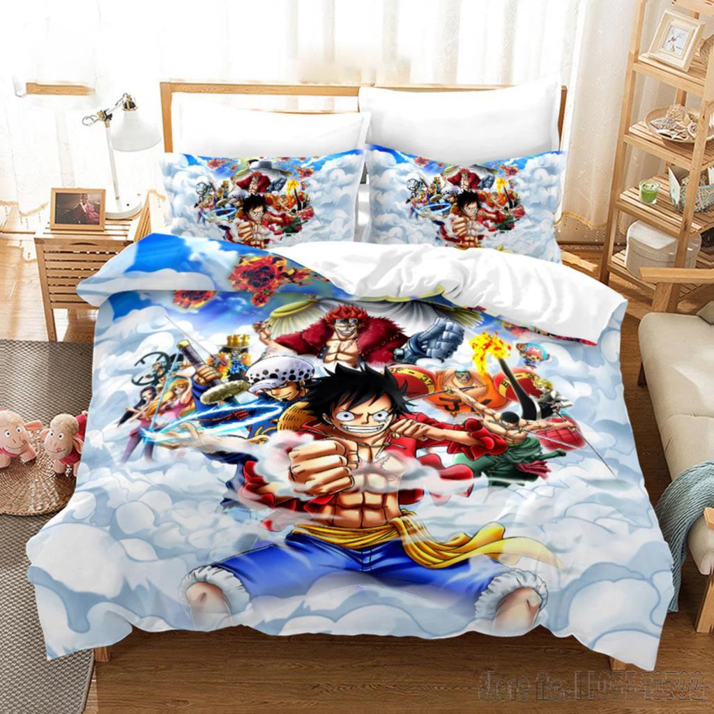 Постельное белье для подростков по аниме One Piece Набор с Монки Д. Луффи 'Одиссея' Комплект с пододеяльником Постельное белье Дизайн Постельное белье King Size Одеяла