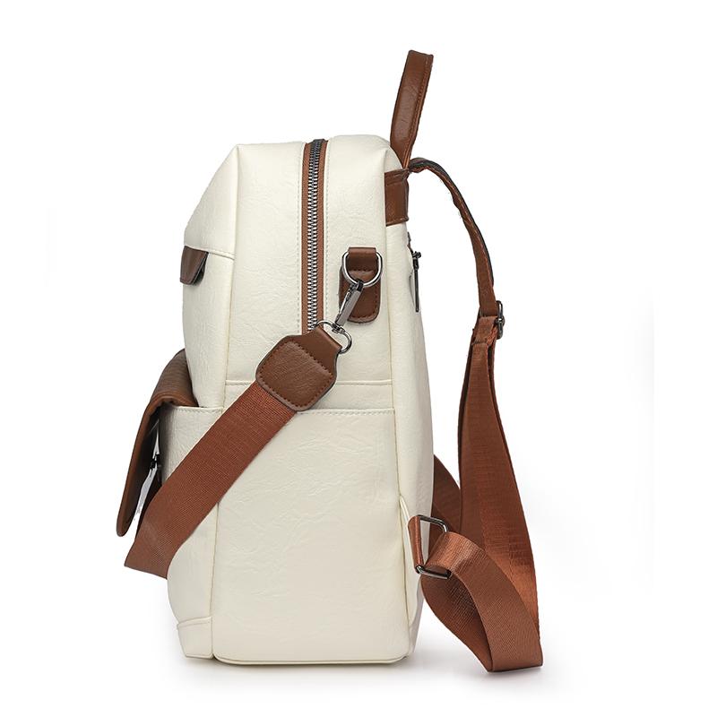 Commuter Backpack Large Capacity Women's Soft Leather Backpack