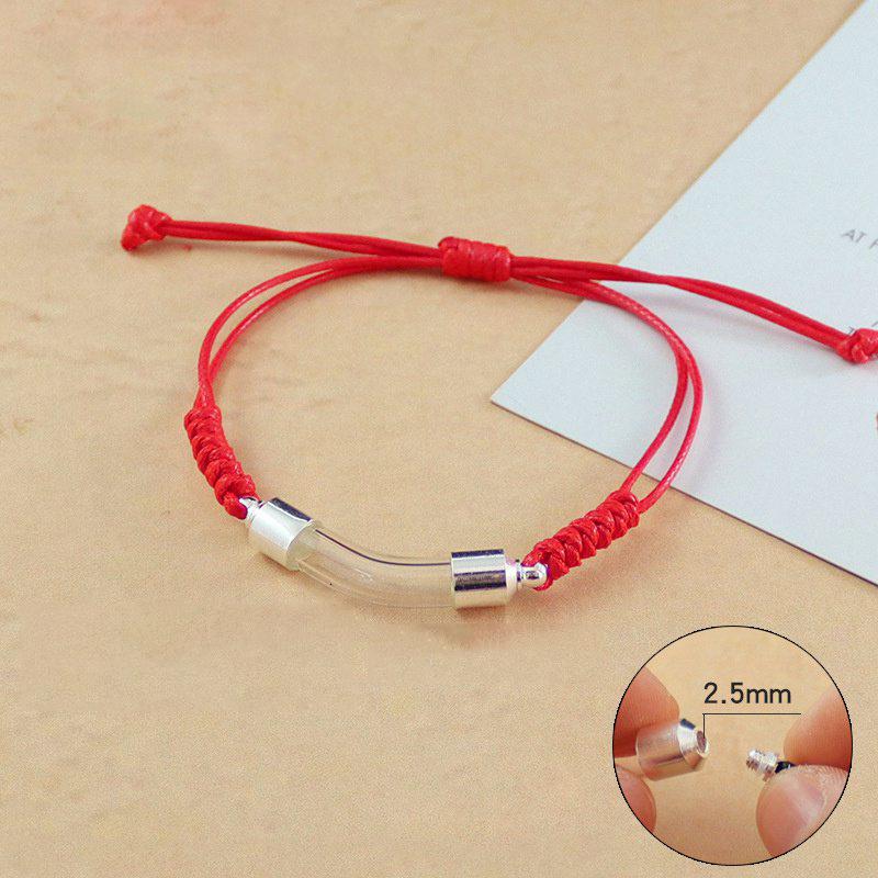 Glass Elbow Bracelet Glass Bend Bracelet Empty Bottle Bracelet Hand Woven Rope Handmade Open Cinnabar Bottle