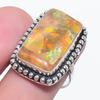 Natural Orange Triplet Opal 925 Sterling Silver Jewelry Ring Size 7.5 T3J16