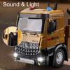 Size 1:18 Crane Electric Sanitation Garbage Truck Model Toy Car Die-cast Metal Light Music Engineering Vehicles Model Ornaments