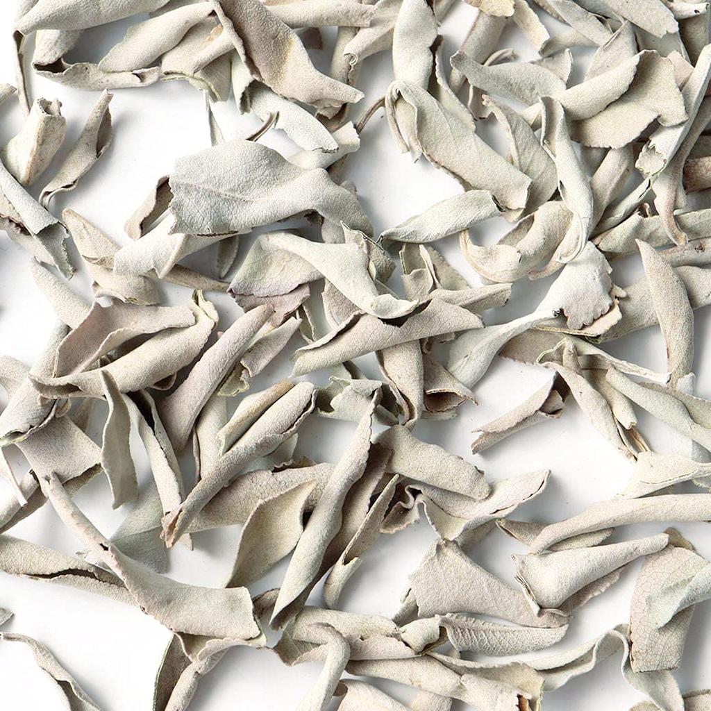 [ЗОЛОТОЙ КАМЕНЬ] Белый шалфей без пестицидов из Калифорнии, примерно 50 г (Без веток, Измельченный)