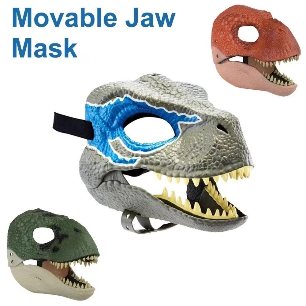 Cosplay Props Dinosaur Headgear Open Mouth Raptor Dino Mask Lifelike Dragon Headwear  Gifts