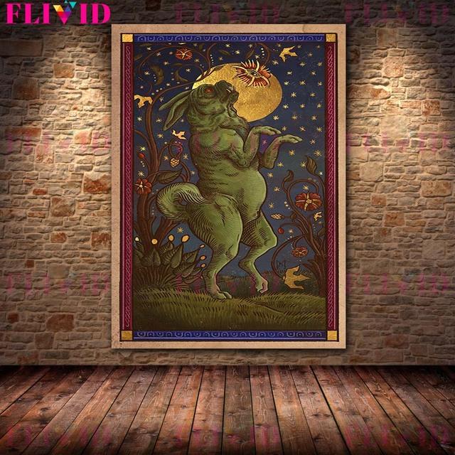 Существа из народных ужасов, настенное искусство в стиле ретро, картины маслом, ретро-искусство, плакаты и печатный домашний декор без рамок