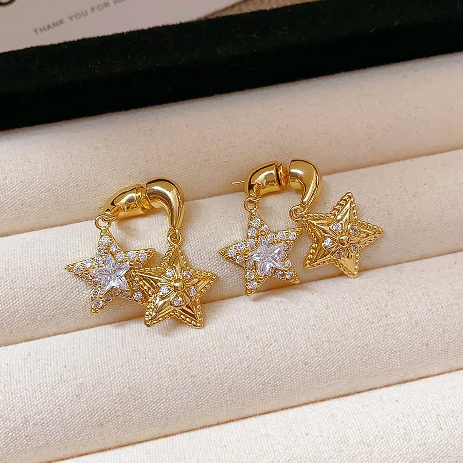 Silver Needle with Diamonds Flower Stripes Pearl Stud Earrings Medieval Vintage Retro Earrings Light Luxury Niche Earrings