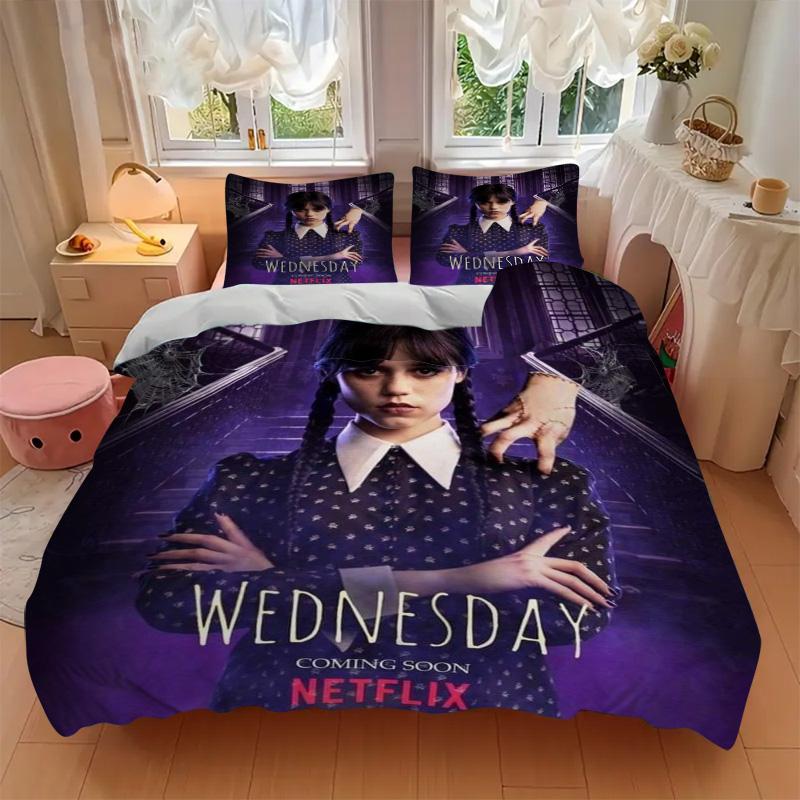 Wednesday Addams Returns Print 3Pcs Bedding Setduvet Cover With 2 Bedropillowcase Home Birthday Gift
