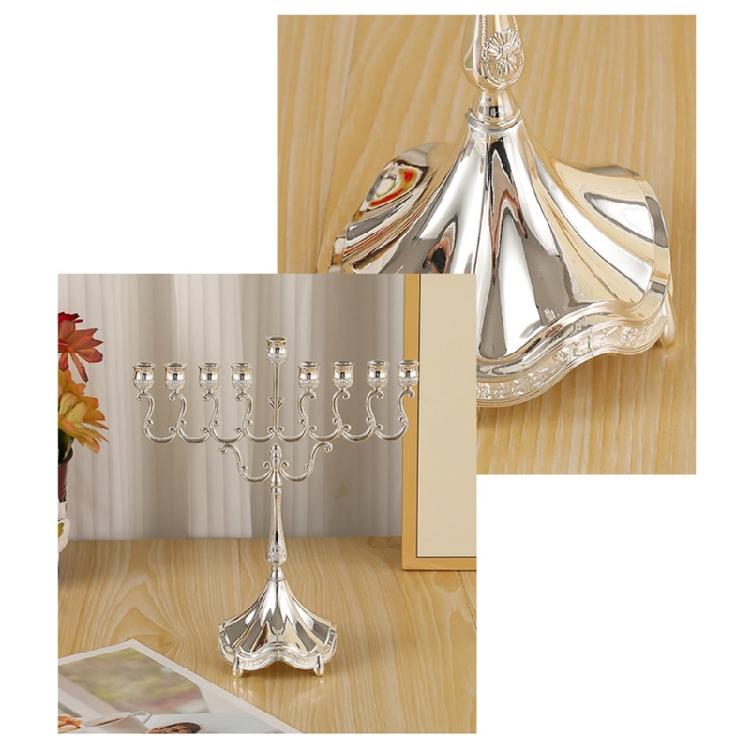 Metal Menorah Candelabra 9 Branch Hanukkah Menorah Candle Holders Jewish Candle Holders for Shabbat,Tabernacle