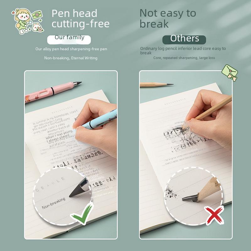 Вечные карандаши: Прочные сменные карандаши для постоянного письма и рисования без заточки, идеально подходят для учеников начальной школы и детей.