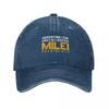 Javier Milei Argentina Personalized Retro Denim Washed Baseball Caps For Women Cowboy Activities Hats Camping Mens Snapback Cap