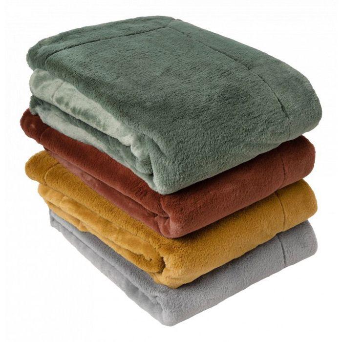 Faux Fur Blanket "Mellow" 150 X 200 Cm Toison D'or - Mellow Galet - 150 X 200 Cm