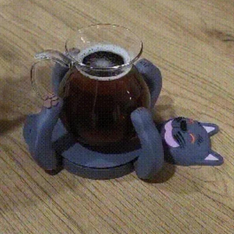1 шт. Милые подставки под стаканы с котиками, 3D-печать, милый держатель для чашки в виде котика, настольное украшение