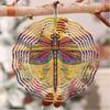 3D Colorful Dragonfly Wind Spinner Kinetic Metal Garden Decor Outdoor Home Decor Unique Gift Idea Dancing Effect Wind Chime for Yard Patio