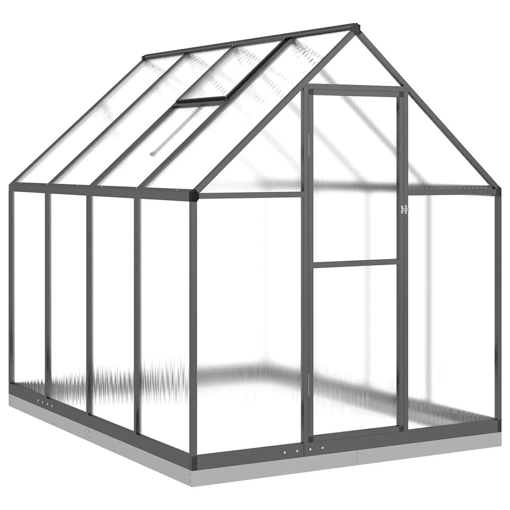 Greenhouse with Foundation Frame Anthracite 224 x 169 x 202 cm Aluminum