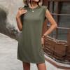 Летнее платье Темперамент Однотонные повседневные платья без рукавов