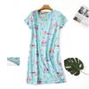 Plus Size Summer Women Nightdress Short Sleeve Cute Cartoon Sleepwear Sweet O Neck Nightgowns Pyjamas Lady's Cotton Sleepdress