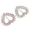 2pcs Love Heart Shape Rhinestone Buckle Metal Clothing Wrap Clip Sparkling Decorative T Shirt Clips