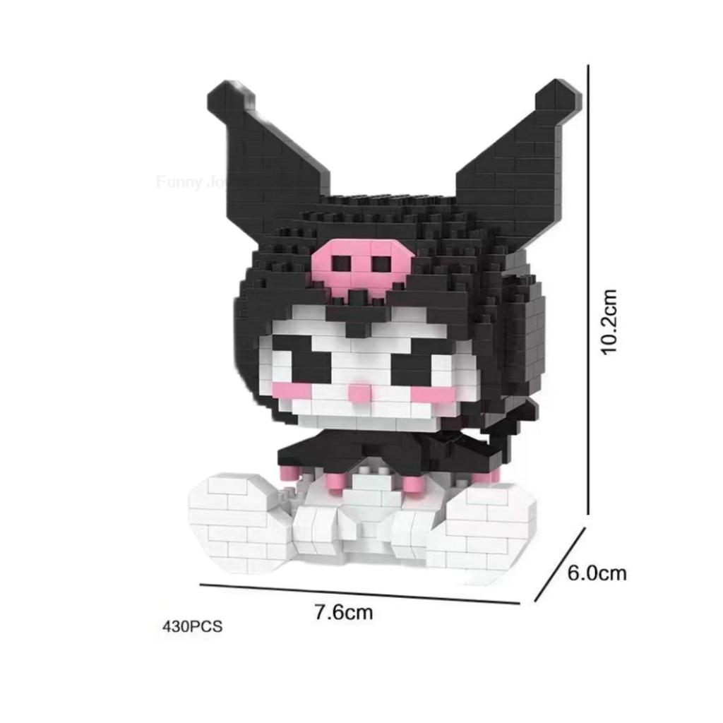 Cartoon Anime Blocks Kuromi My Melody Cinnamoroll Mouse Building Blocks Doll Toy Kids Birthday Gift