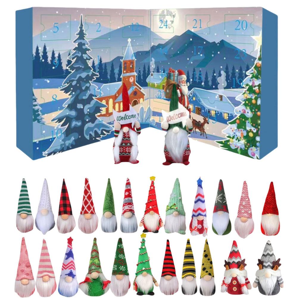2025 Christmas Gnome Holidays Advent Calendar 24 Days Xmas Countdown Calendar Gnome Plush Christmas Countdown Calendar for Kids
