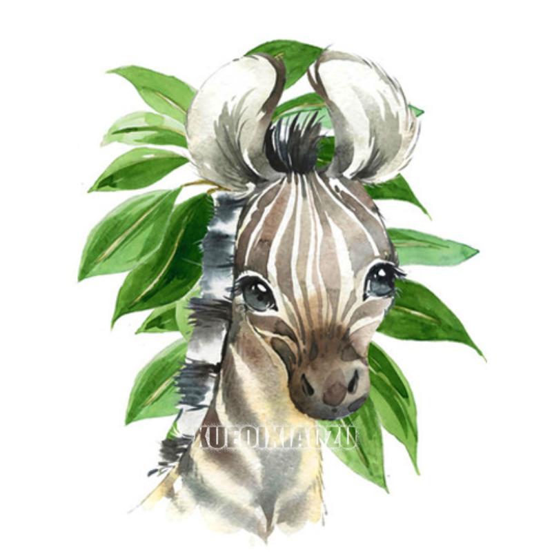 Мультяшное Животное Алмазная Живопись Растительный Лист Лев Зебра Жираф Слон Алмазная Вышивка Крестиком Подарок для Малышей Детей Домашний Декор