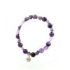 Stones and Minerals. Brazilian Amethyst Bracelet + 8 Mm Amethyst Beads. Made In France.