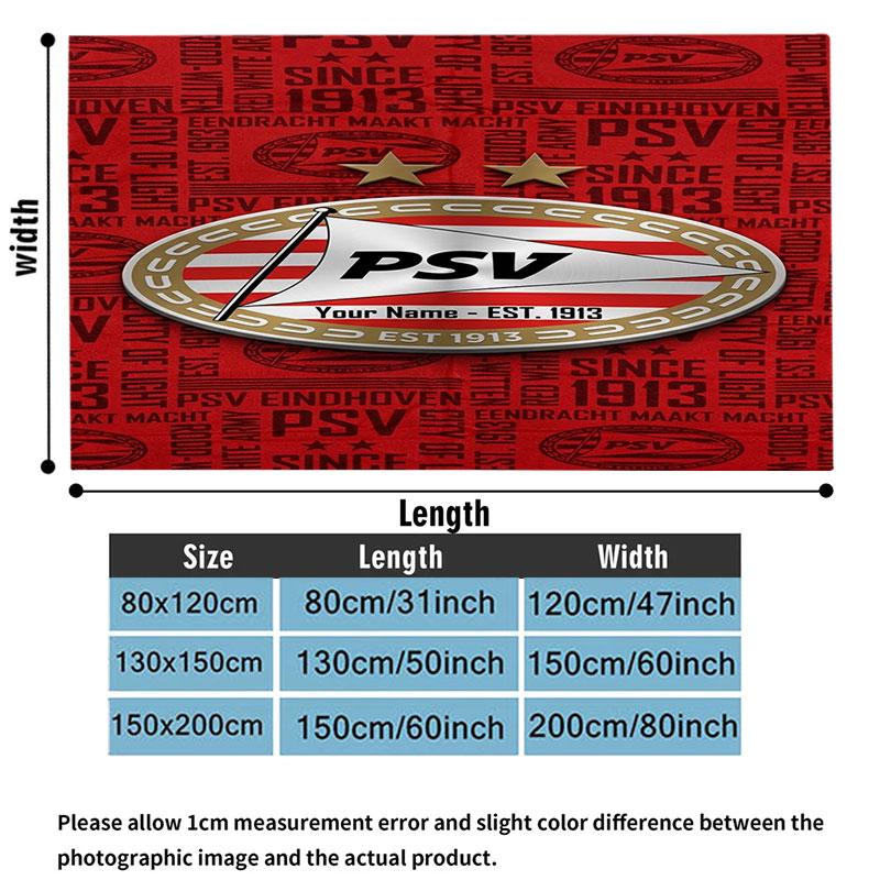 1PC Philips Sport Vereniging Custom Name Patterned Flannel Blanket Suitable For All Seasons for Home Decor Warmth and Comfort Gifts Holiday Present