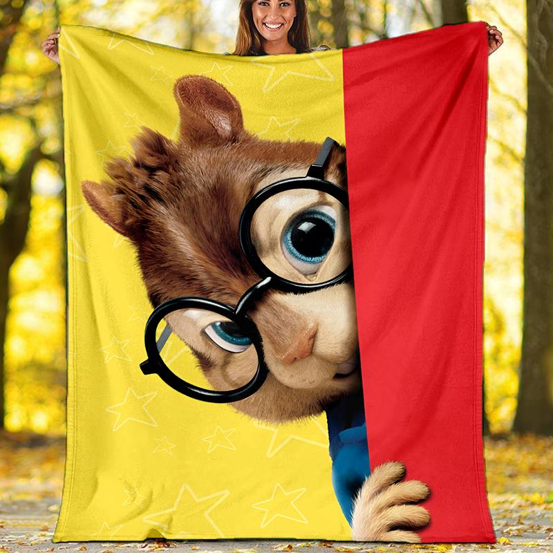 Alvin Chipmunks Theme Printed Blanket Perfect For Couch Bed Travel Outdoor Use Machine Washable Cozy Durable