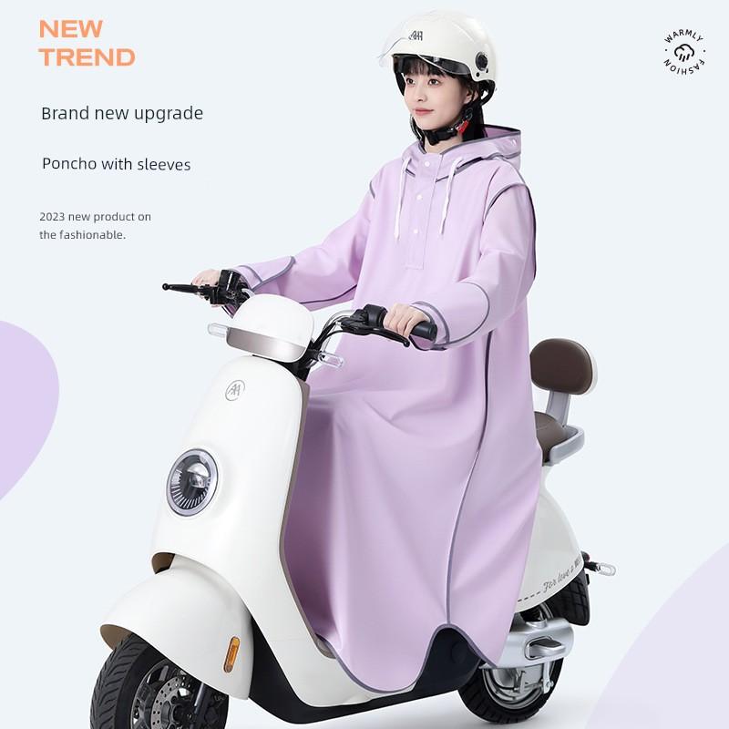 Raincoat for Electric Scooter, Long Full-Body Rain Protection for Women, Single-Person, Integrated Rain Poncho for Outdoor Use