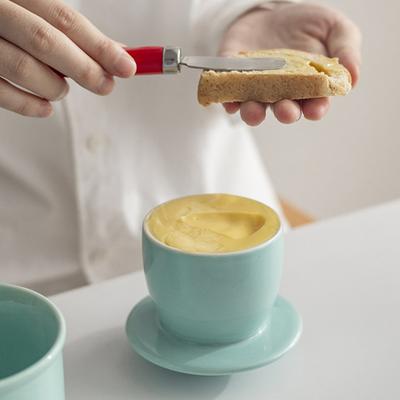 Французская керамическая банка для масла с герметичной крышкой, однотонная