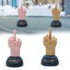 Interesting Car Dashboard Ornament Solar Powered Rocking Middle Finger Car Decoration Desktop Ornament