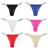 Crystal Rhinestone Thong Mid Waist Mesh Briefs Breathable Lace Flower Panties  Girl