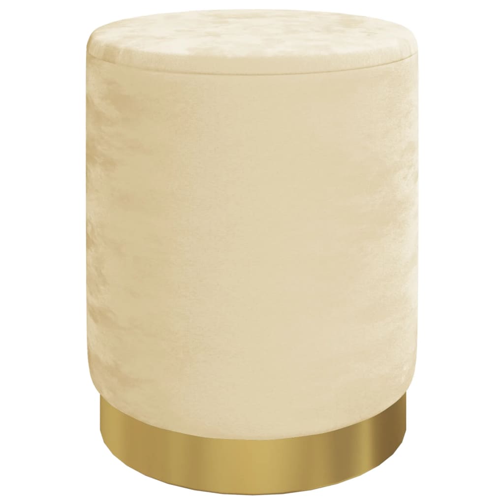 Round Storage Footstool Apricot Velvet 31 x 37 cm
