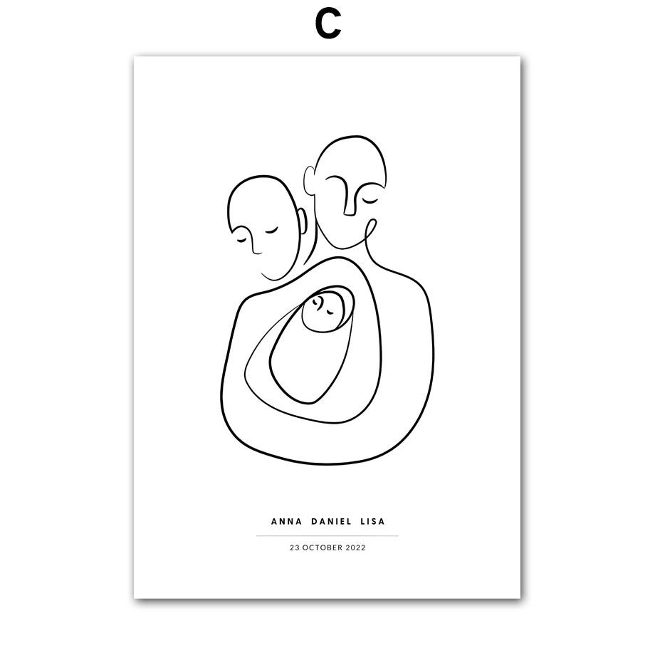 Новые детские следы, дата рождения, Баба, мама, индивидуальные настенные художественные холсты, картины, постеры и принты, декор для детской комнаты, фотографии