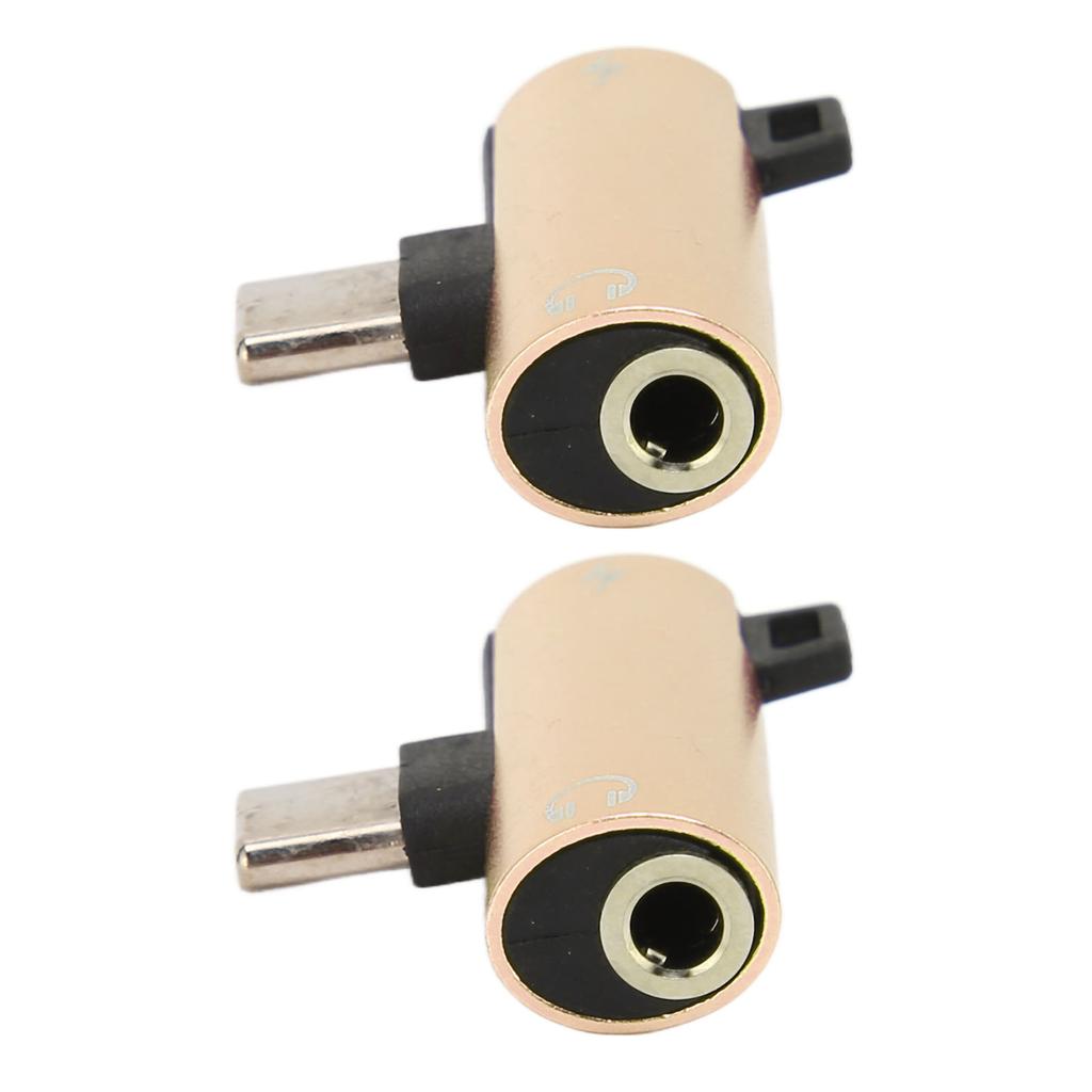 2Pcs USB C to 3.5mm Audio Adapter 2 in 1 Type C 3.5mm Listening Music While Charging Durable ABS USB C to Audio Jack